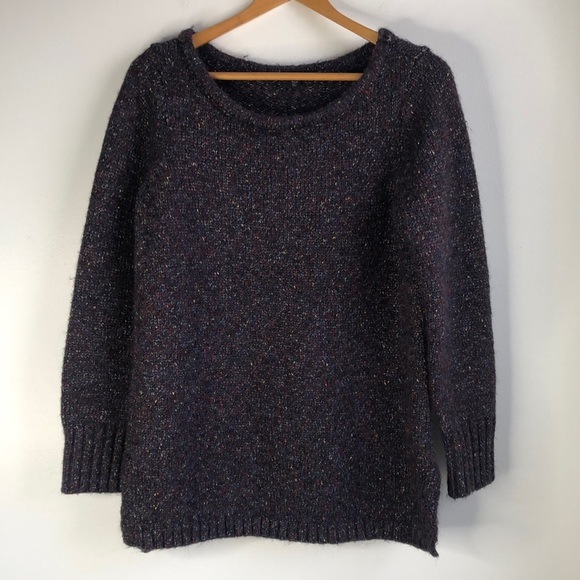 Boston Proper rainbow speckled wool blend oversized chunky sweater - Picture 1 of 6